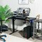Home Office PC Computer Gaming Desk with LED Light and Gaming Handle Rack- Black